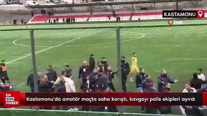 Download Video: Kastamonu'da amatör maçta saha karıştı, kavgayı polis ekipleri ayırdı