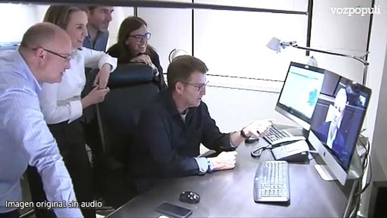 Así ha sido la videollamada de Feijóo al presidente electo de la Xunta de Galicia, Alfonso Rueda