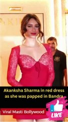 Akanksha Sharma in red dress as she was papped in Bandra