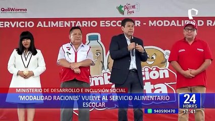 Midis: regresa modalidad raciones en el servicio alimentario escolar para este 2024