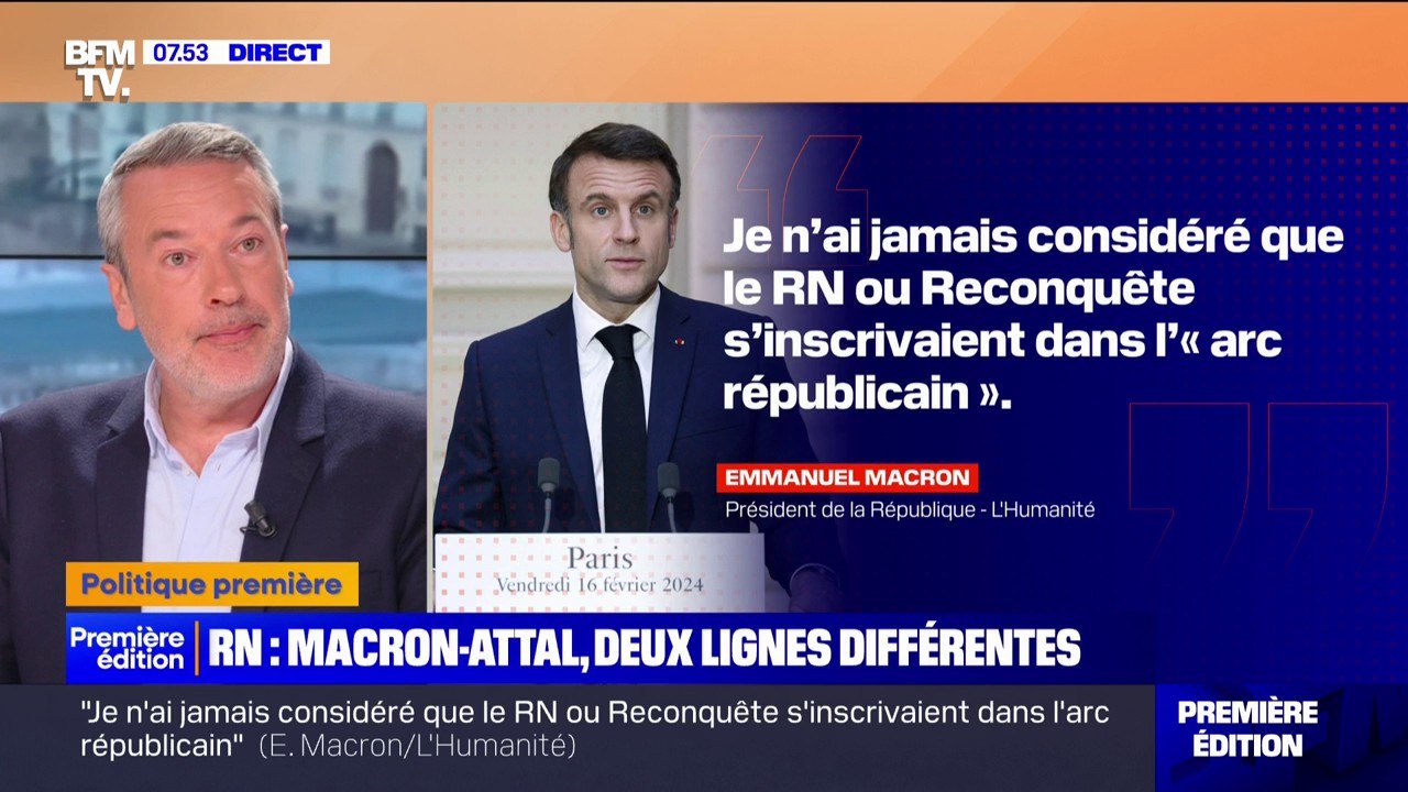 ÉDITO - "On s'y perd": entre Macron et Attal, deux lignes différentes avec le RN