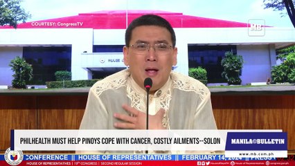 PhilHealth must help Pinoys cope with cancer, costly ailments--solon