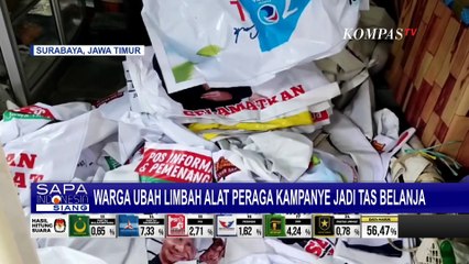 Warga Lansia di Surabaya Ubah Limbah Alat Peraga Kampanye Jadi Tas Belanja