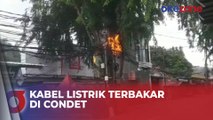 Kabel Listrik di Jalan Raya Condet Terbakar, Nyaris Mengenai Warga