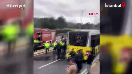 Sarıyer'de çöp kamyonu, İETT otobüsü ile çarpıştı... Yaralılar var