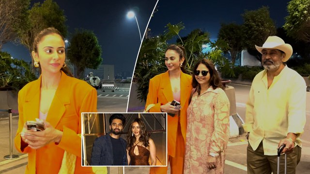 Bride To Be Rakul Preet Singh Spotted At Airport Arrivals With Her Proud Parents, Jackky Jackky!
