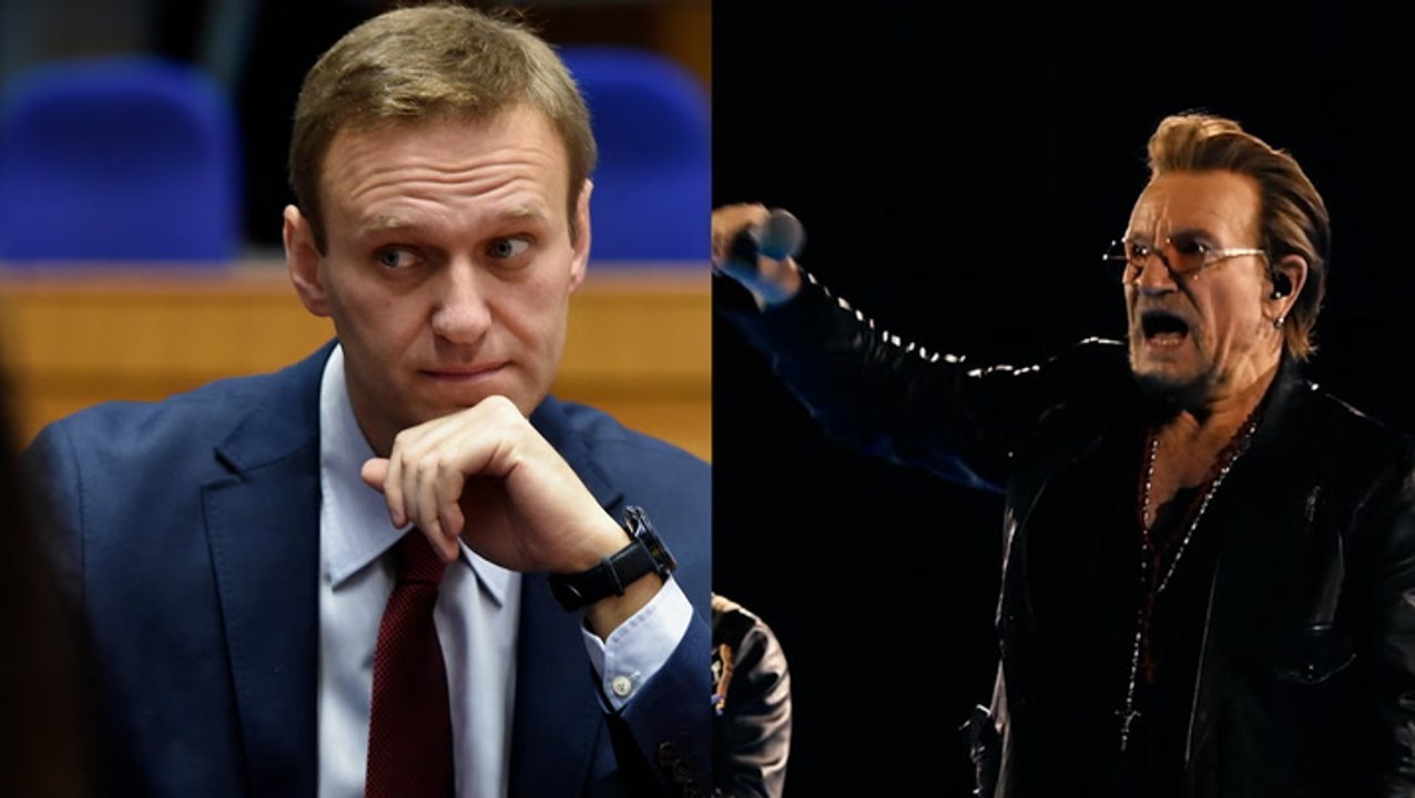 Bono chants Alexei Navalny’s name in front of thousands at U2 Las Vegas concert