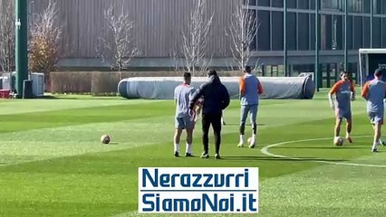 L'allenamento dell'Inter per la sfida di Champions League con l'Atletico Madrid (19 febbraio 2024)