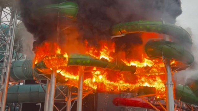 Multiple explosions leave Swedish water park engulfed in unforgiving flames