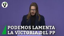 Podemos lamenta la victoria del Partido Popular en Galicia: 