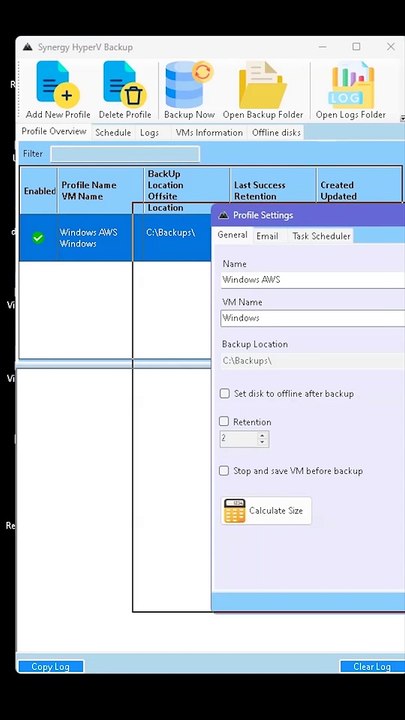 Synergy HyperV Backup Backup to Amazon Cloud