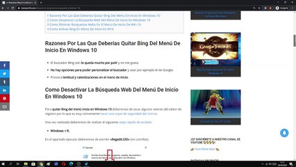  Como DESACTIVAR La BÚSQUEDA WEB Del MENÚ de INICIO En Windows 10