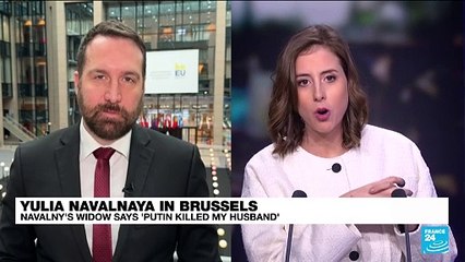 Navalny's widow in Brussels vows to continue his fight against Kremlin, punish Putin