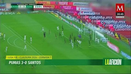 Pumas imparable golea a Santos en Ciudad Universitaria