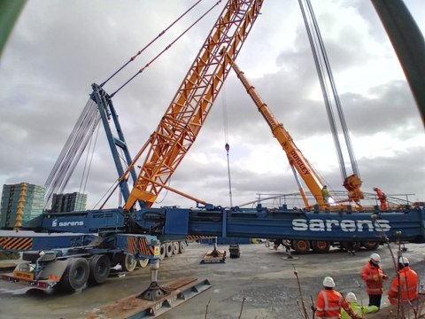 Giant crane erected next to £2m Pennyburn bridge at Fort George
