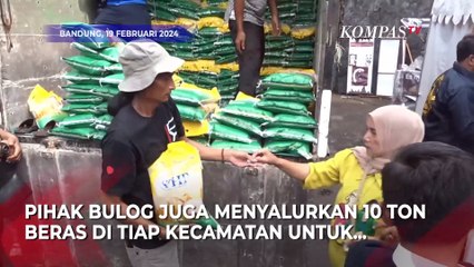 Penampakan Warga Antre Berjubel 3 Jam demi Dapatkan Beras Murah di Bandung