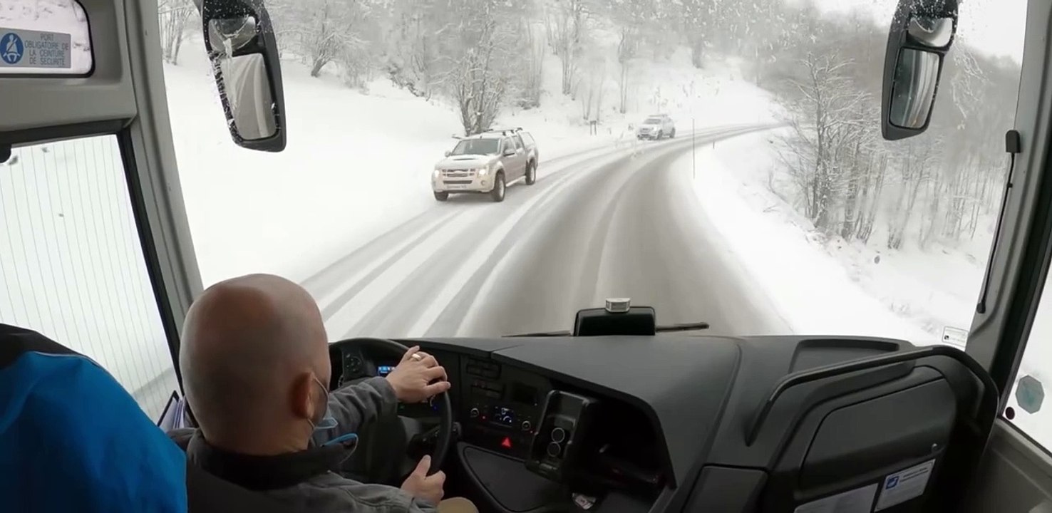Bus drive in the alps video 1