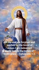 All my sins are forgiven and washed by the blood of Jesus. I am redeemed #jesus #motivation #quotes