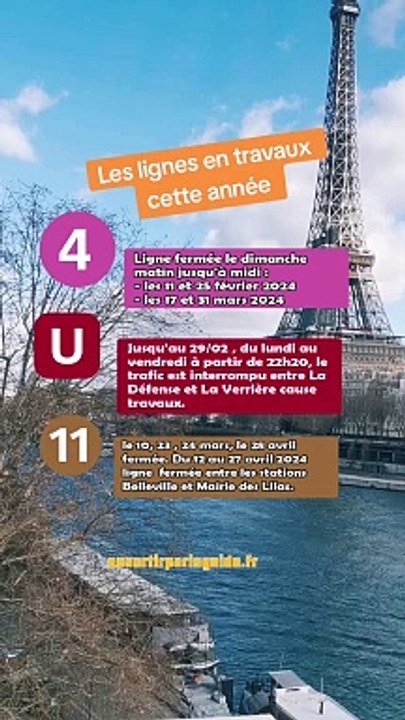 Les lignes en travaux cette année