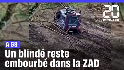 A 69 : Un blindé reste embourbé dans la ZAD de la Crém’arbre #shorts