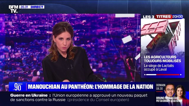 BFMTV a traité la panthéonisation de Missak Manouchian dans Le 90 minutes d'Alice Darfeuille ce mercredi 21 février 2024.