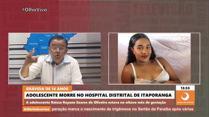 Radialista relata comoção em Itaporanga após morte de adolescente grávida que morreu de Eclâmpsia