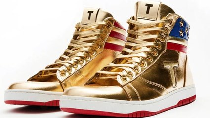 Trump unveils golden $399 sneakers after fraud fine