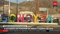 Detienen a 8 personas en Sonora por posesión de armas y equipo táctico