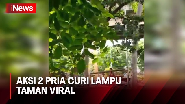 Viral! Detik-Detik 2 Pria Curi Lampu Taman di Kelapa Gading, Polisi Turun Tangan