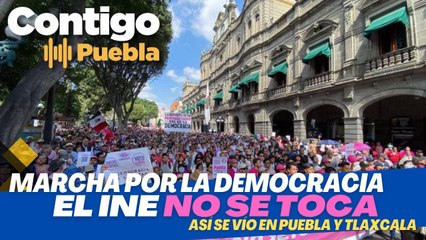 Marcha por la Democracia en Puebla | Obstáculos en Tlaxcala por visita de AMLO | #ElINEnosetoca