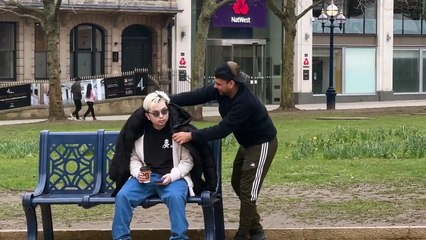 Secretly filming strangers- placing jacket on people- joker pranks latest 2023