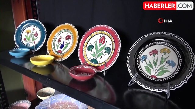 Tokat'ta ilçenin tek kadın esnafı, çini sanatının incisi oldu