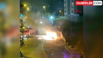 Alev alev yanan otomobilde patlamalar yaşandı