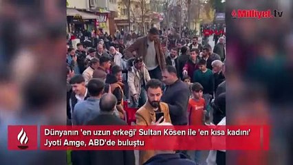 Sultan Kösen ile dünyanın en kısa kadını Jyoti Amge Los Angeles'da buluştu