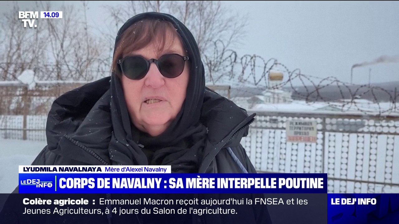 Mère d'Alexeï Navalny: "Je me tourne vers vous, Vladimir Poutine [...] Laissez-moi enfin voir mon fils. Je demande à ce que le corps d'Alexeï soit rendu sans délai afin que je puisse l'enterrer de façon humaine"