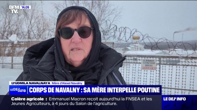 Mère d'Alexeï Navalny: Je me tourne vers vous, Vladimir Poutine [...] Laissez-moi enfin voir mon fils. Je demande à ce que le corps d'Alexeï soit rendu sans délai afin que je puisse l'enterrer de façon humaine