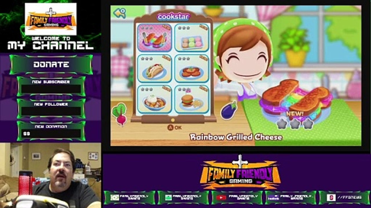 Cooking Mama Cookstar Vegetarian Rainbow Grilled Cheese