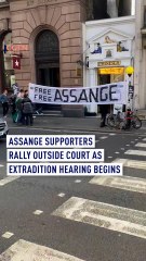 Assange protesters gather outside London’s High Court
