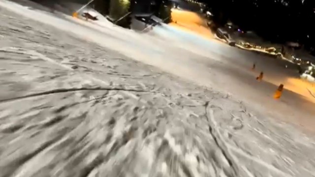 Screamfest ensues as man embarks on thrilling skiing adventure without a clue about braking!