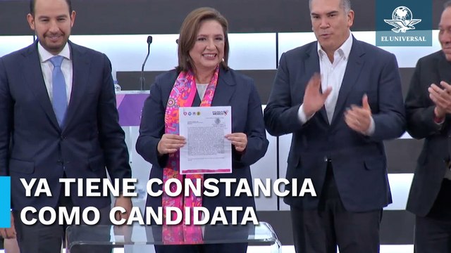 Se registra Xóchitl Gálvez ante el INE como candidata a la Presidencia