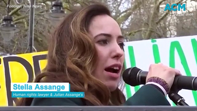 Julian Assange’s wife Stella leads rally outside UK high court as extradition hearing starts