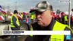 Agricultores en Polonia protestan en la frontera con Ucrania contra la importación de productos