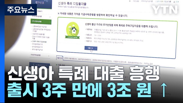 [취재앤팩트] 신생아 특례 대출 출시 3주 만에 신청 규모 3조 원 돌파 / YTN