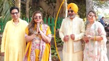 Rakul Preet Singh's Parents Style Up In Yellow For Rakul's Mehendi Function