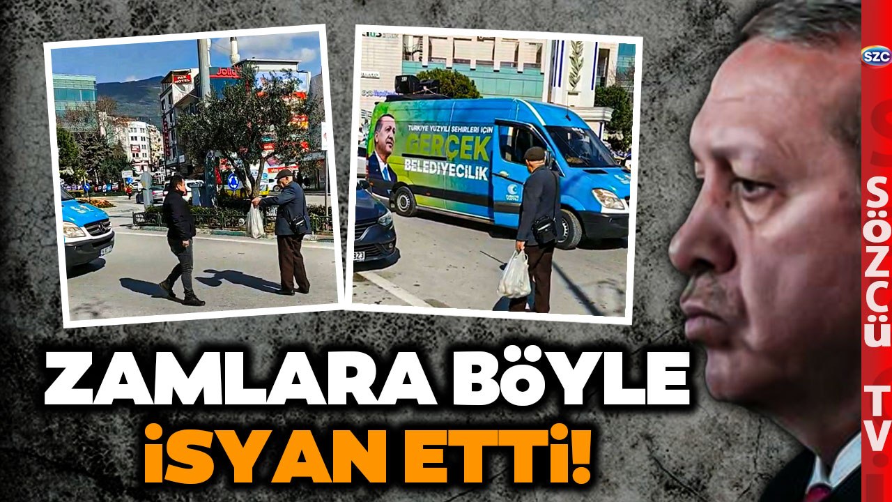 AKP'ye Tokat Gibi Eylem! Yaşlı Amca Seçim Aracının Önünü Kesti Zamlara İsyan Etti