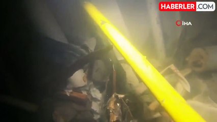 Batık geminin makine dairesinin girişi su altından görüntülendi