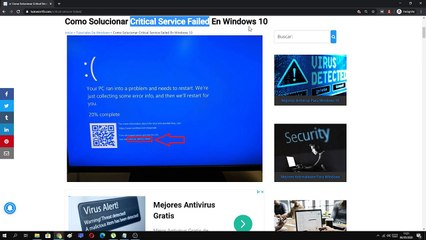 ⛔⚠️ Como SOLUCIONAR CRITICAL_SERVICE_FAILED en WINDOWS 10 (FÁCIL y RÁPIDO)