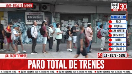 Paro total de trenes: más de un millón de personas afectadas