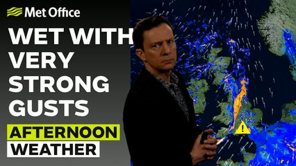 Met Office Afternoon Weather Forecast - Rain moving eastwards