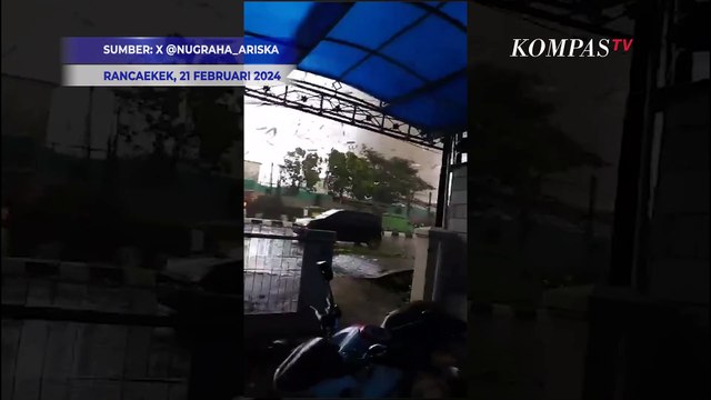Detik-Detik Angin Puting Beliung Terjang Rancaekek-Jatinangor, Rusak Atap Bangunan